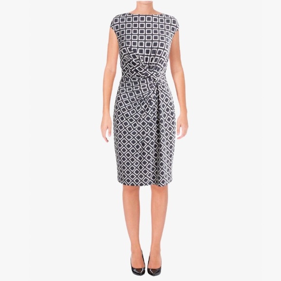 Ralph Lauren Sheath Geo Print Women’s Midi Dress - 10/12 - Picture 17 of 17